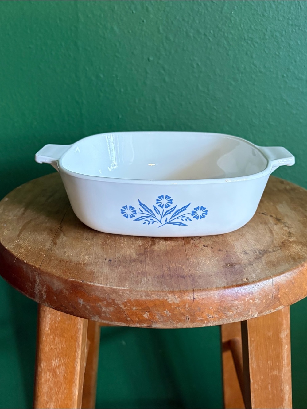 Vintage Corningware Casserole dish in 1 quart with Blue Cornflower pattern